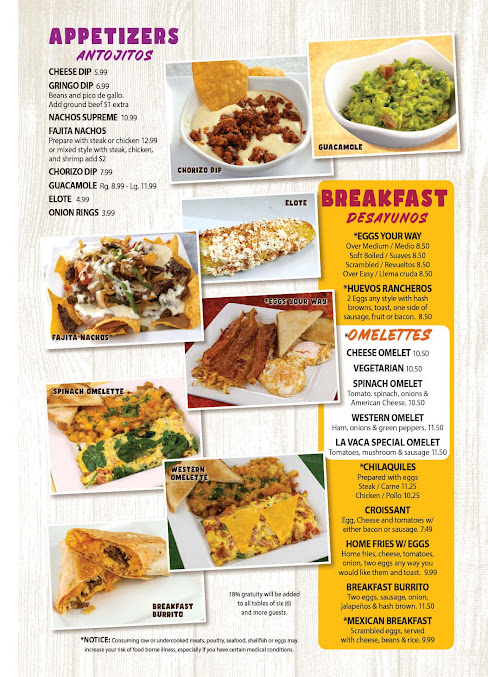 Menu La Vaca Mexican Grill - 1