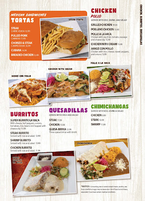 Menu La Vaca Mexican Grill - 2