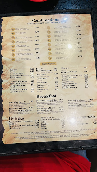 Menu La Victoria Mexican Restaurant - 0