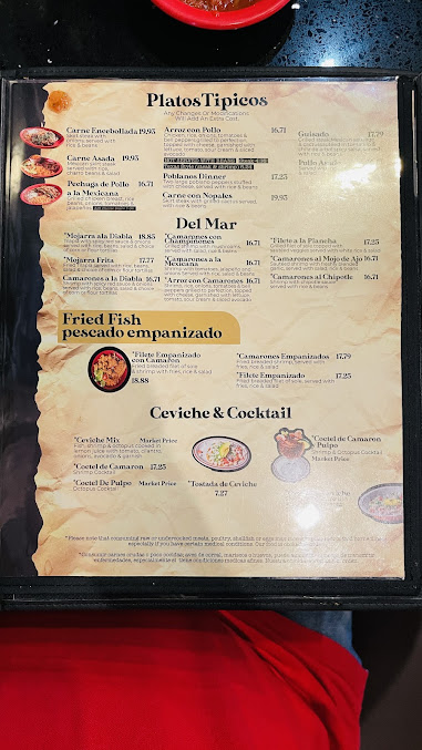 Menu La Victoria Mexican Restaurant - 1