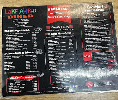 Menu Lake Alfred Diner Inc - 1