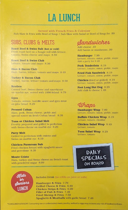 Menu Lake Alfred Diner Inc - 6