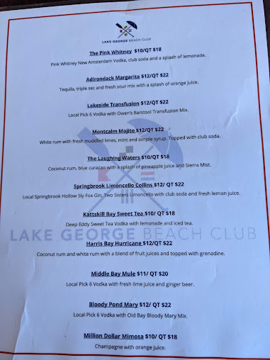 Menu Lake George Beach Club - 2