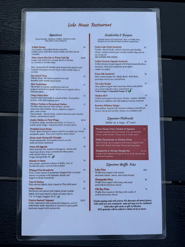 Menu Lake House Restaurant - 0
