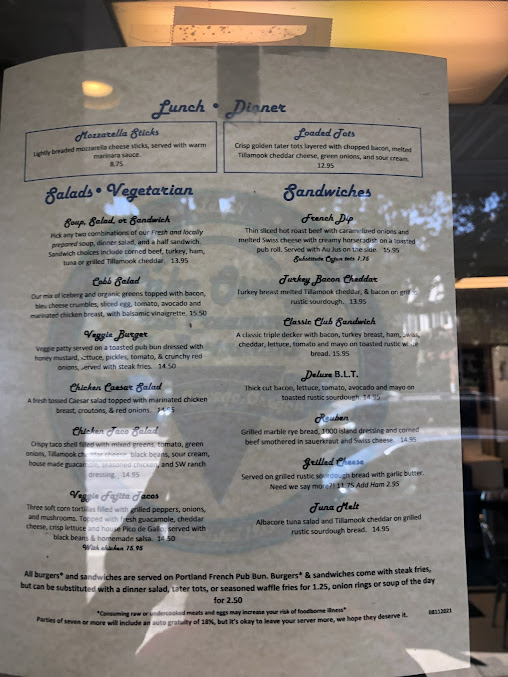 Menu Lake Oswego Ice Creamery And Restaurant - 6