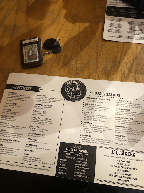 Menu Lakes Sports Bar Grill - 1