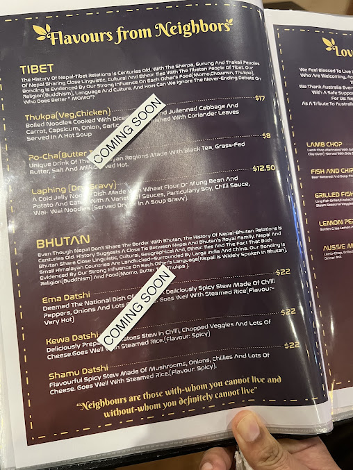 Menu Lakeside Gurkhas - 9