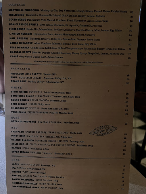 Menu L'amico - 1