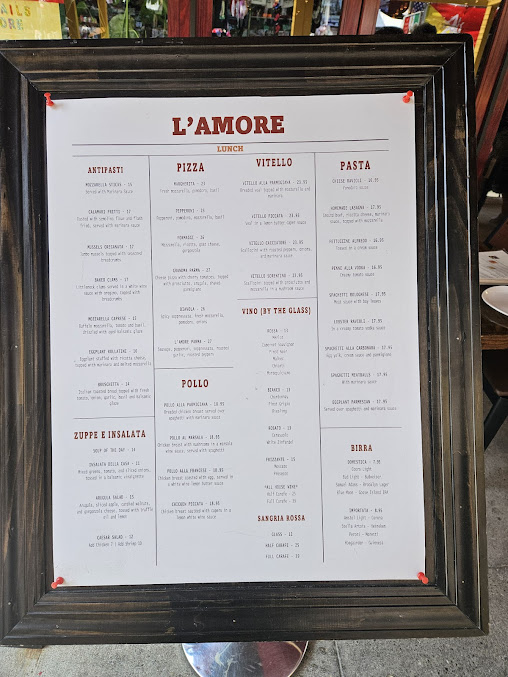 Menu L’amore Restaurant - 1
