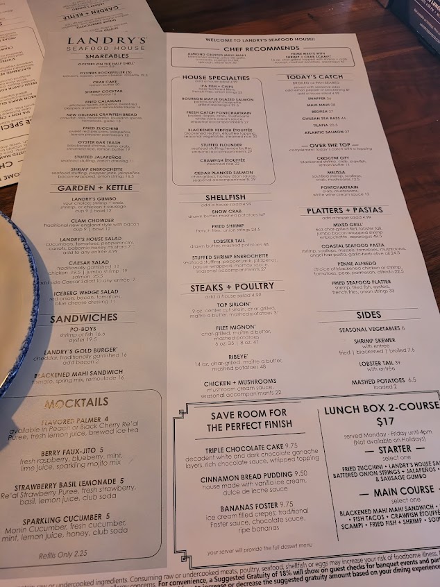 Menu Landrys Seafood House El Paso - 5