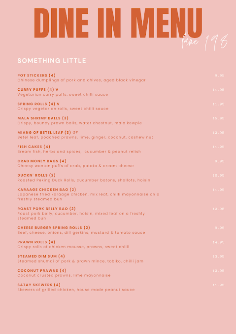 Menu Lane 198 | Thai And Asian Fusion Restaurant - 1