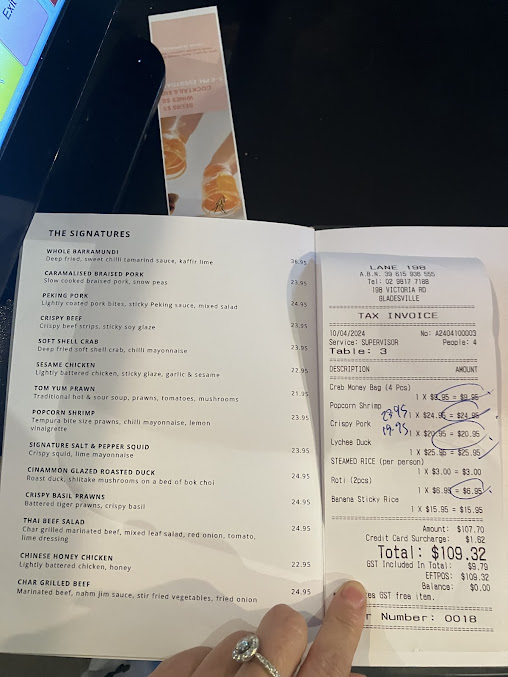 Menu Lane 198 | Thai And Asian Fusion Restaurant - 3