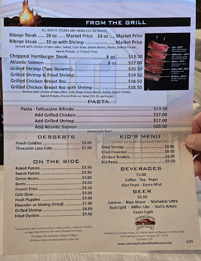 Menu Lane's Seafood And Steak House - 0