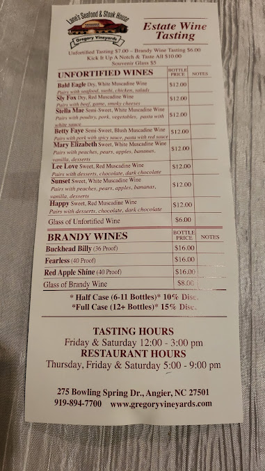 Menu Lane's Seafood And Steak House - 1