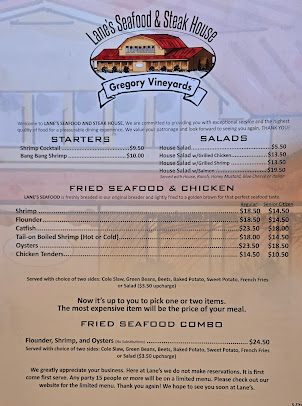 Menu Lane's Seafood And Steak House - 2