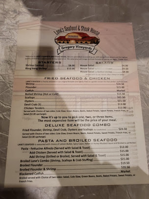 Menu Lane's Seafood And Steak House - 3