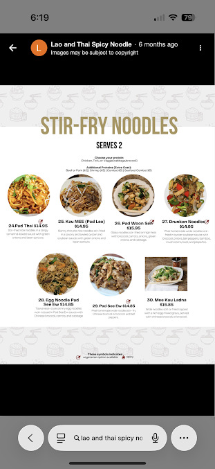 Menu Lao And Thai Spicy Noodle - 1