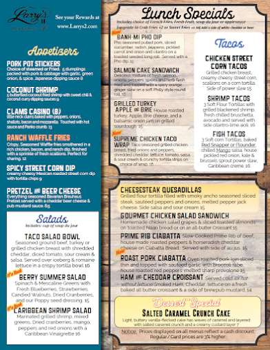 Menu Larry's Ii Restaurant - 6