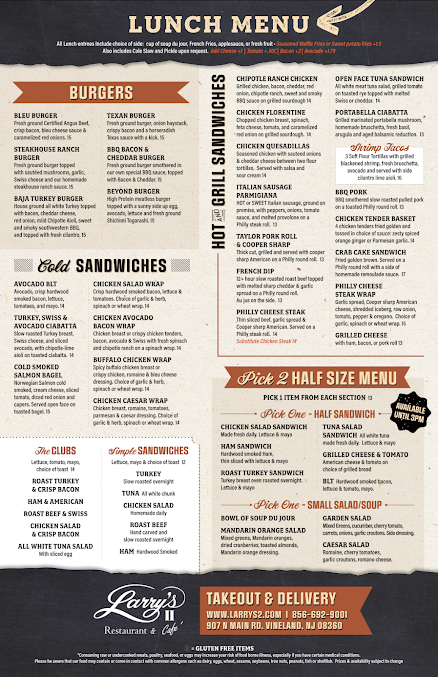 Menu Larry's Ii Restaurant - 7