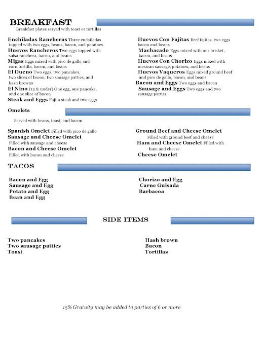 Menu Larry's Original Mexican Restaurant - 5
