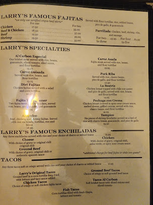 Menu Larry's Original Mexican Restaurant - 9