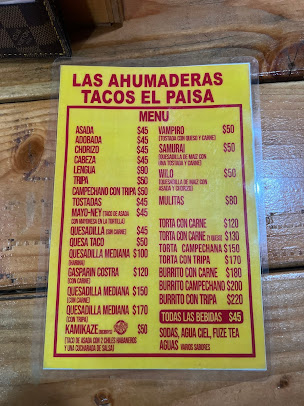 Menu Las Ahumaderas - 1