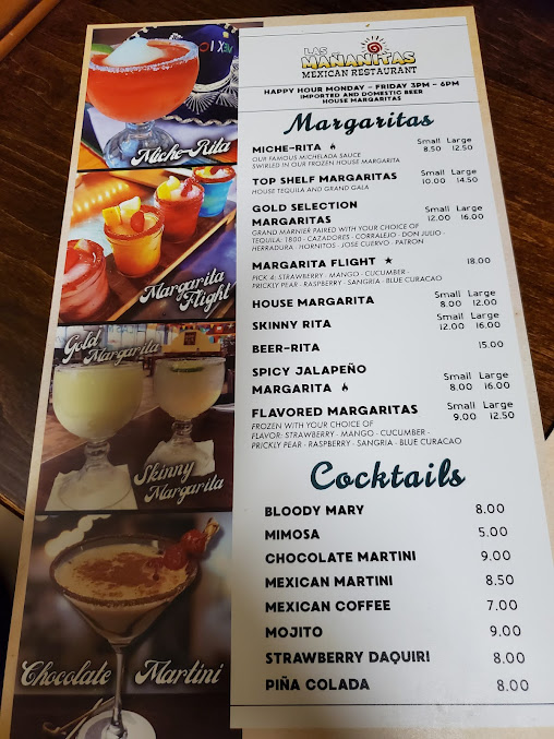 Menu Las Mañanitas Mexican Restaurant - 1
