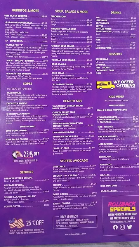 Menu Las Palapas Leon Springs - 1