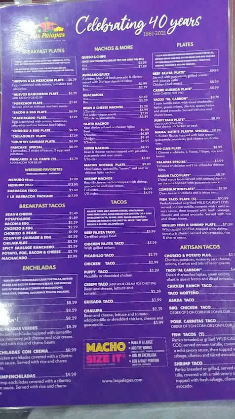 Menu Las Palapas Leon Springs - 3