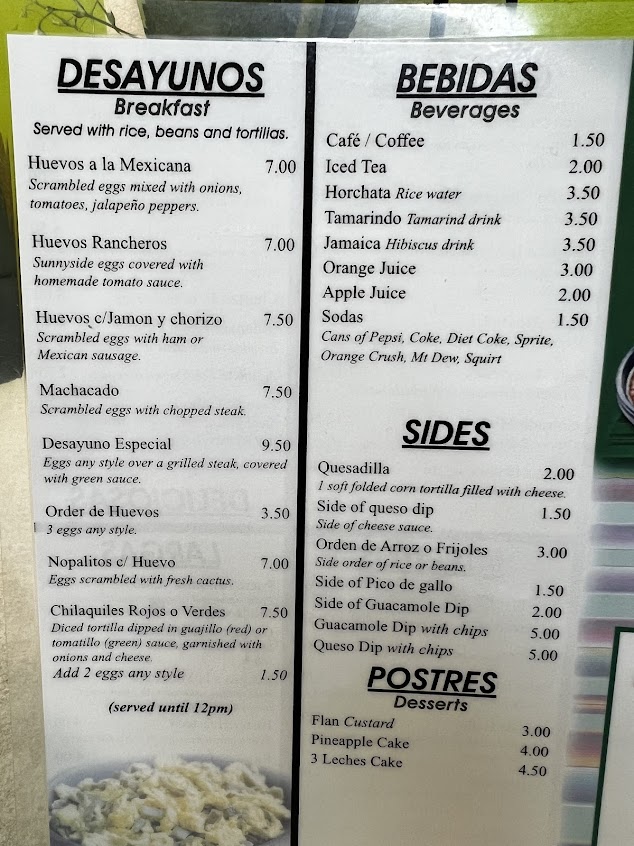 Menu Las Salsas Dona Mary - 1
