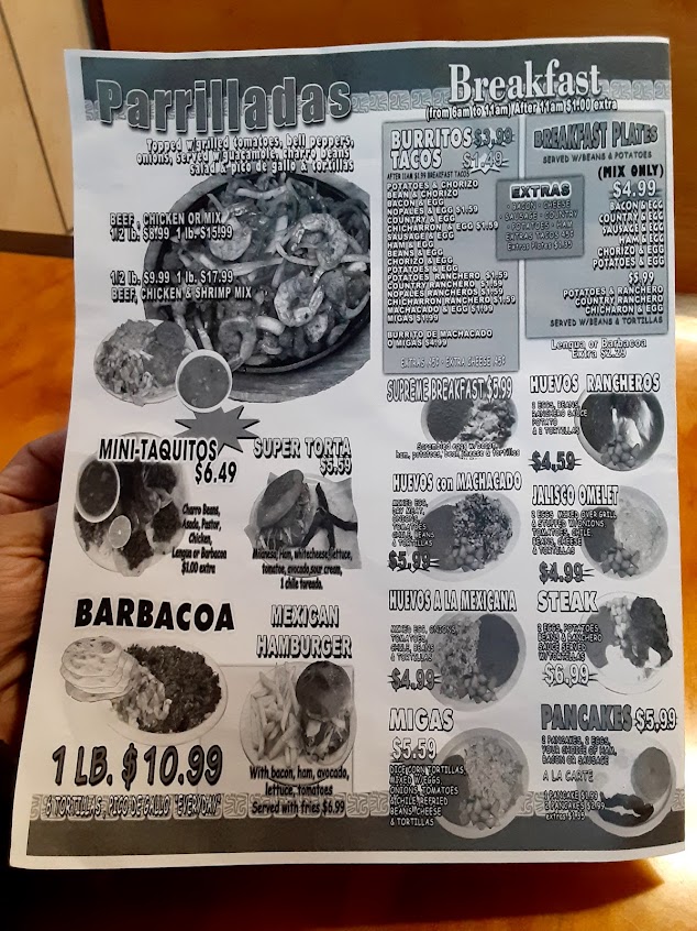 Menu Las Tapatias De Jalisco - 1