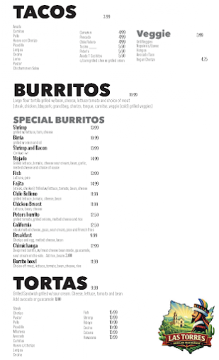 Menu Las Torres Mexican Restaurant - 4