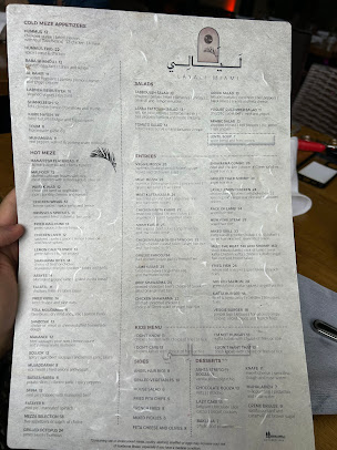 Menu Layali Miami Lebanese Restaurant & Lounge - 4