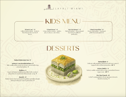 Menu Layali Miami Lebanese Restaurant & Lounge - 8