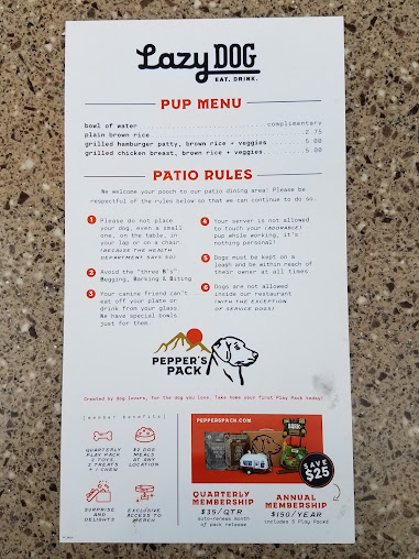 Menu Lazy Dog Restaurant Bar Torrance - 1