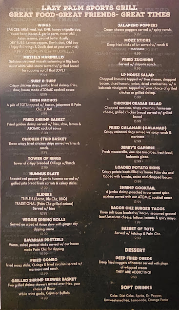 Menu Lazy Palm Sports Grill - 3