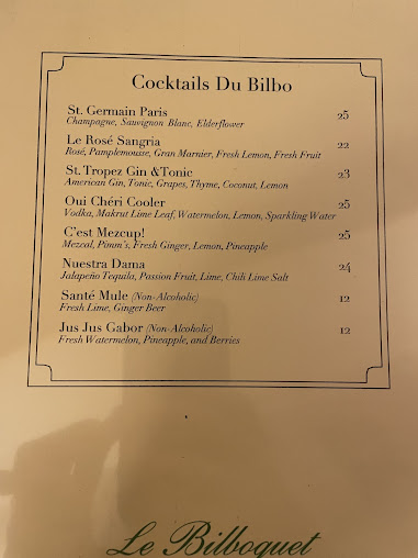 Menu Le Bilboquet Palm Beach - 8