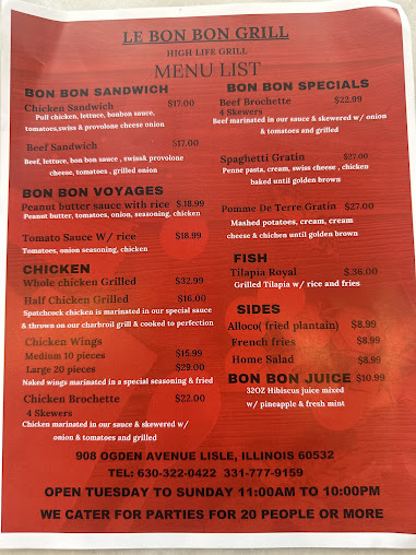 Menu Le Bon Bon Grill - 5