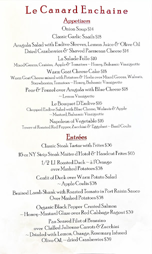 Menu Le Canard Enchaine - 0