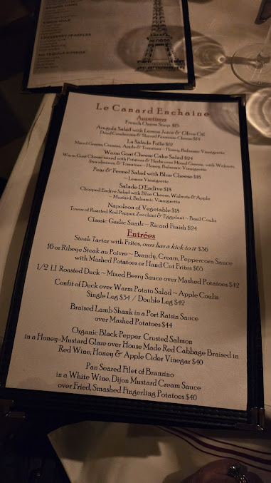 Menu Le Canard Enchaine - 1
