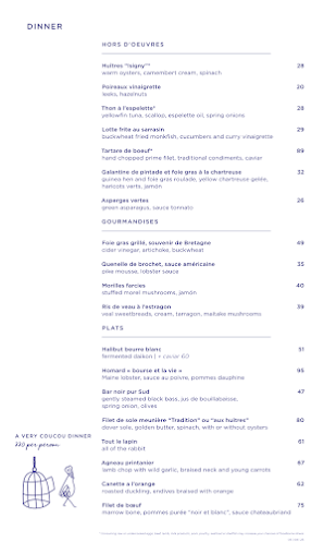 Menu Le Coucou - 1