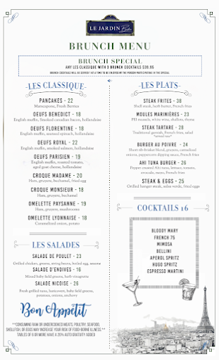Menu Le Jardin Bistro Nyc - 0