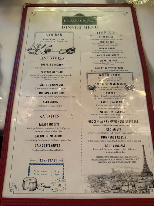Menu Le Jardin Bistro Nyc - 5