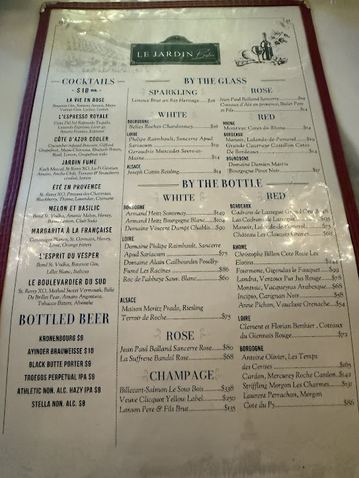 Menu Le Jardin Bistro Nyc - 6