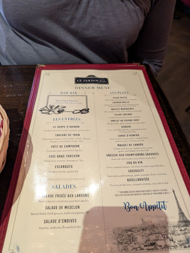 Menu Le Jardin Bistro Nyc - 9