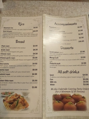 Menu Legacy Of India Moruya - 2