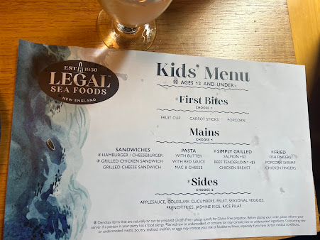 Menu Legal Sea Foods - Downtown Crossing - 2