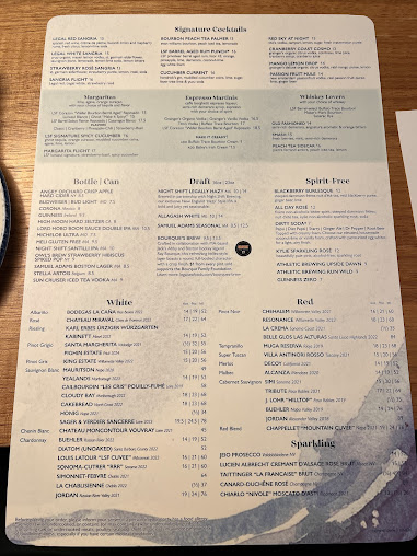 Menu Legal Sea Foods - Downtown Crossing - 7