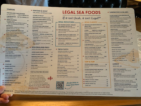 Menu Legal Sea Foods - Downtown Crossing - 9