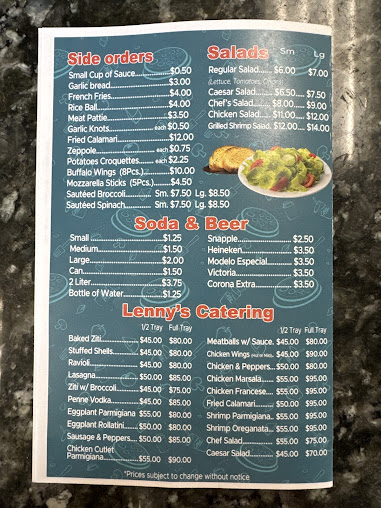 Menu Lenny's Pizzeria - 3